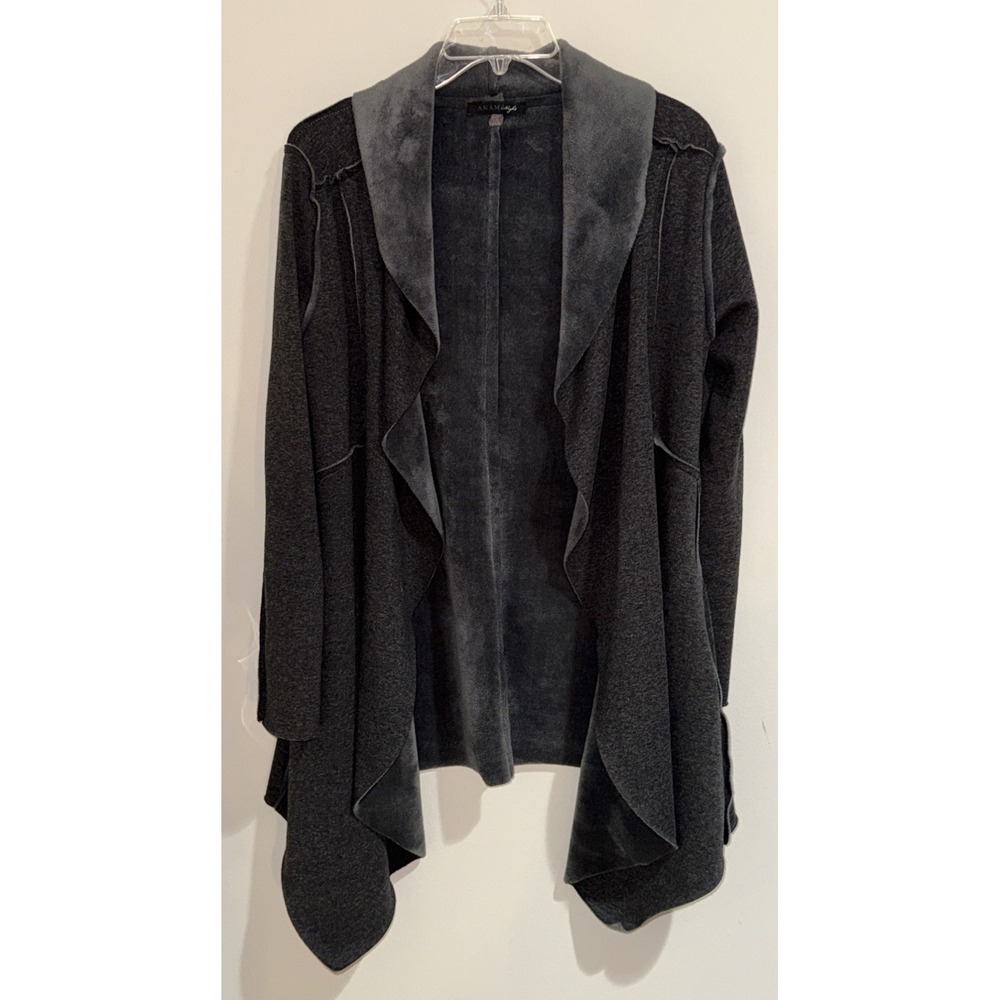 Anama Cardigan Sweater Womens Waterfall Fleece Cozy Pockets Outdoor Lounge Sz M